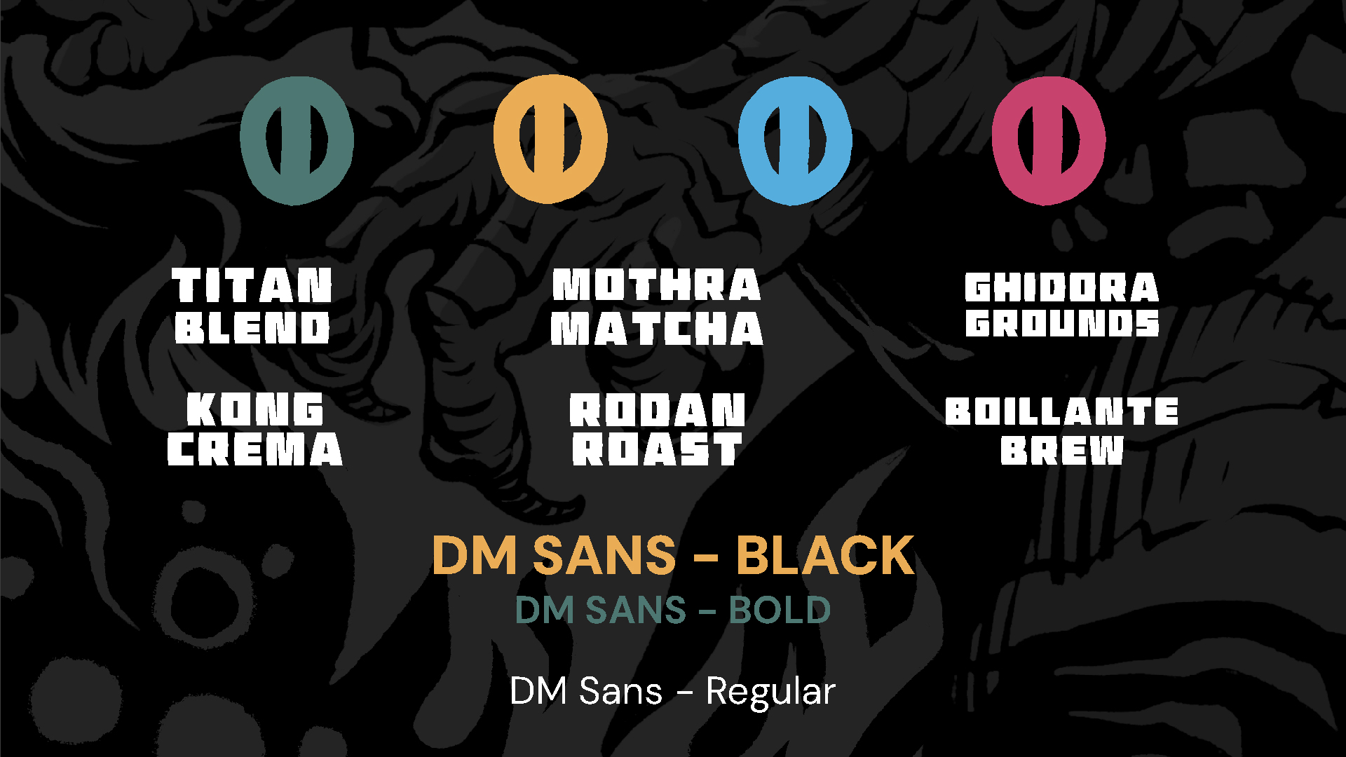 Kaiju Coffee Branding Colors And Typography