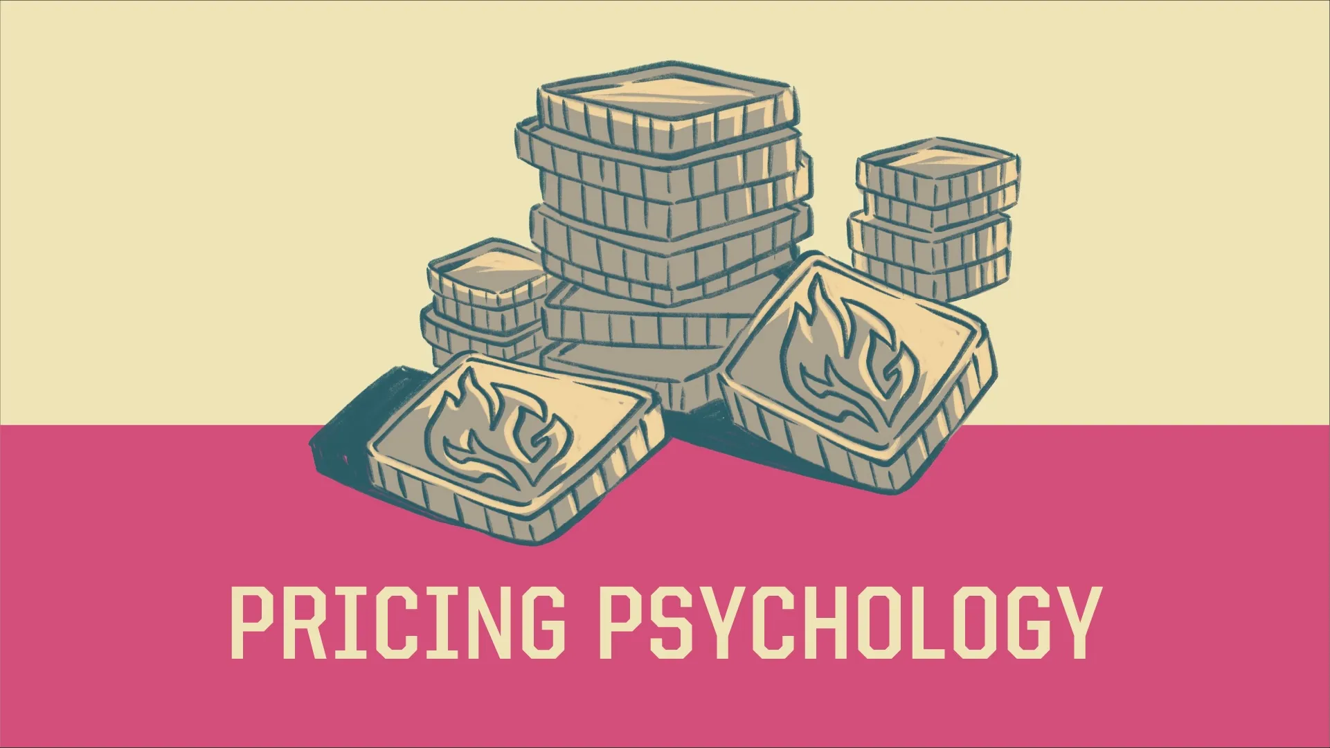 Stacked coins with 'Pricing Psychology' text