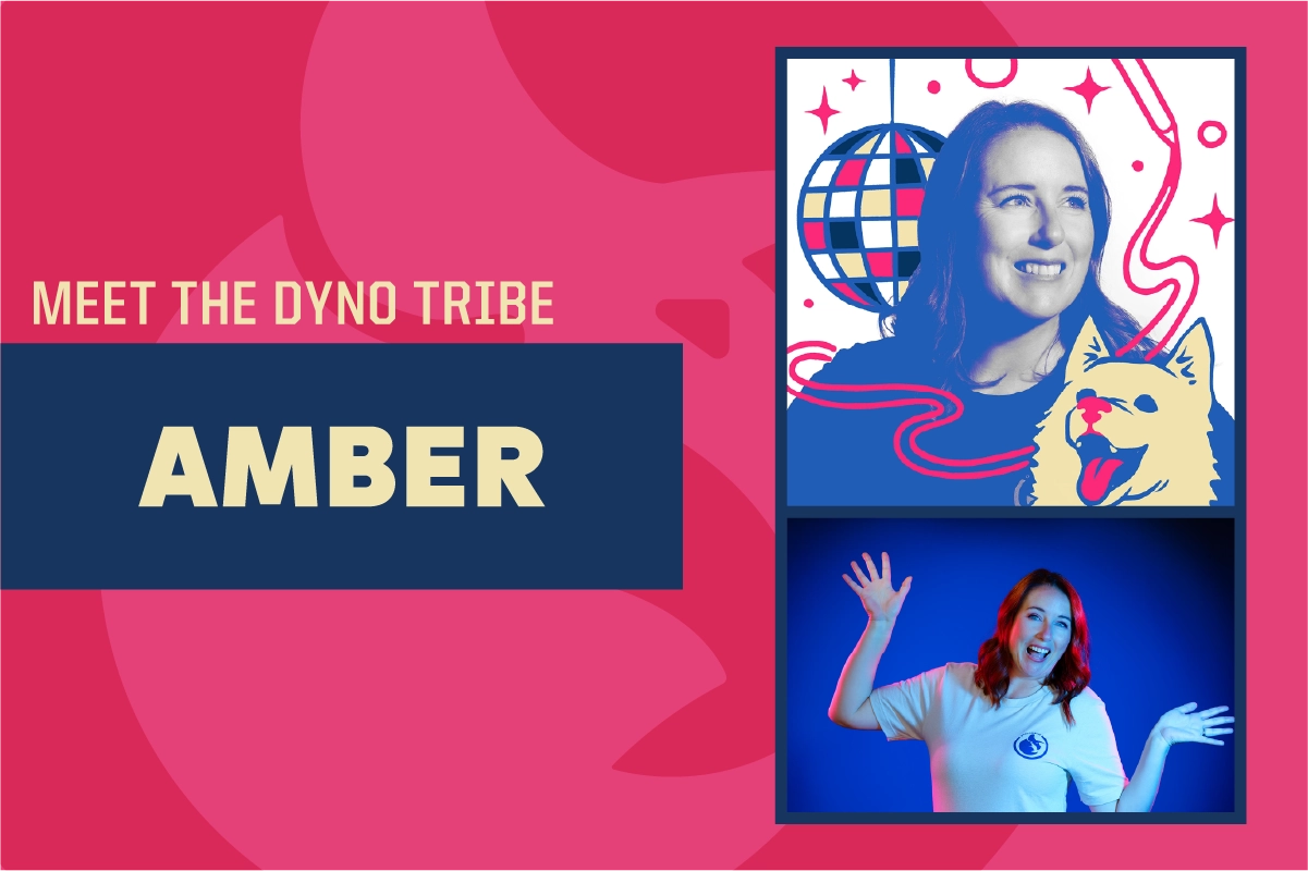 Promotional graphic featuring Amber from Dyno Tribe