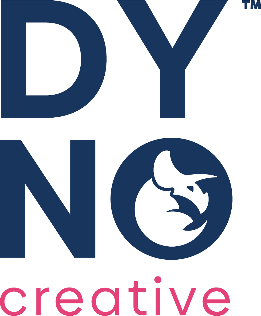 DYNOCreative logo with stylized rhino silhouette
