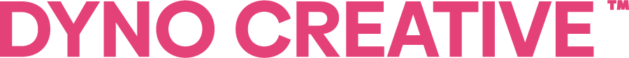 Dyno Creative logo in pink text