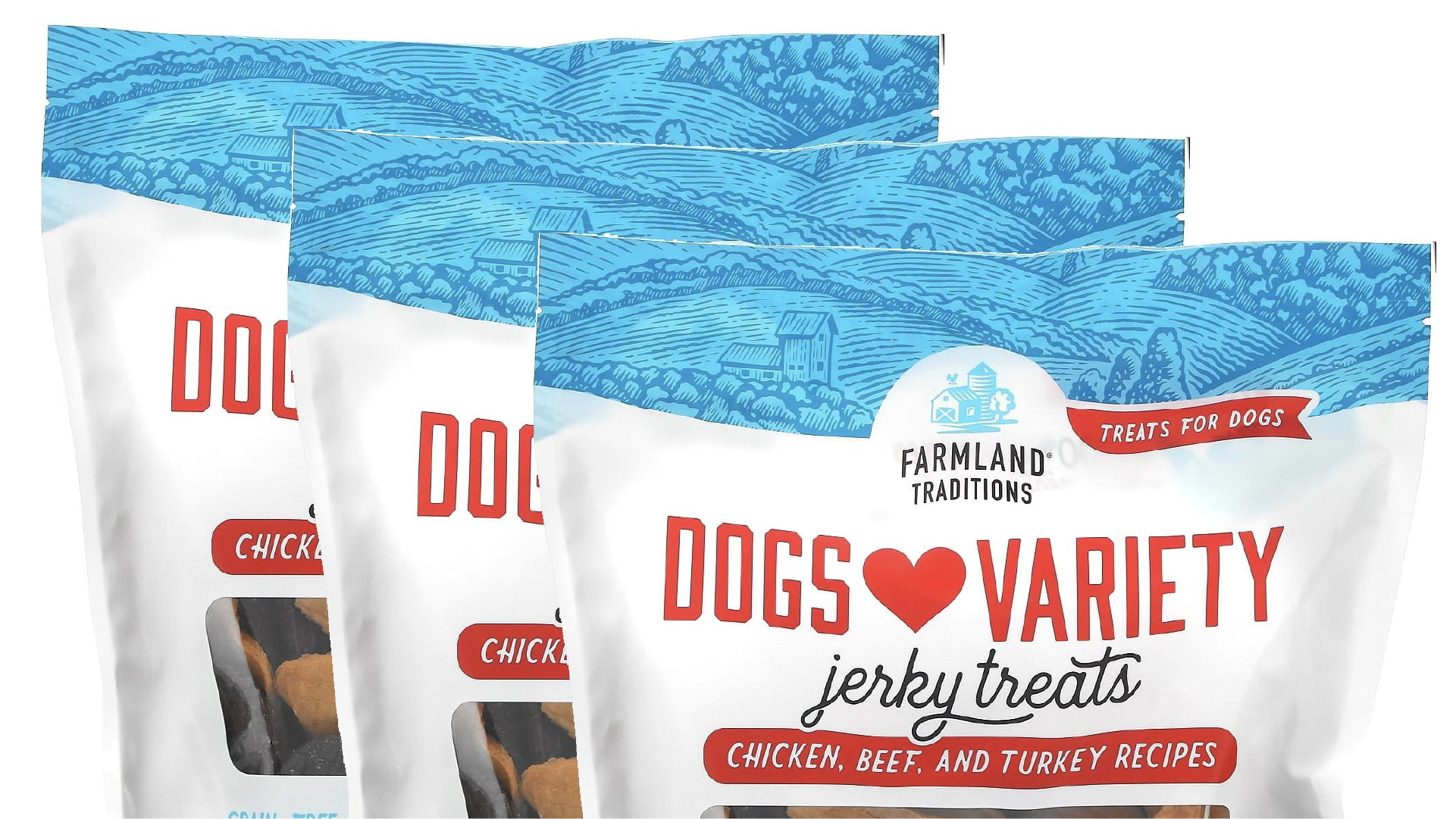 Dog jerky treat packages